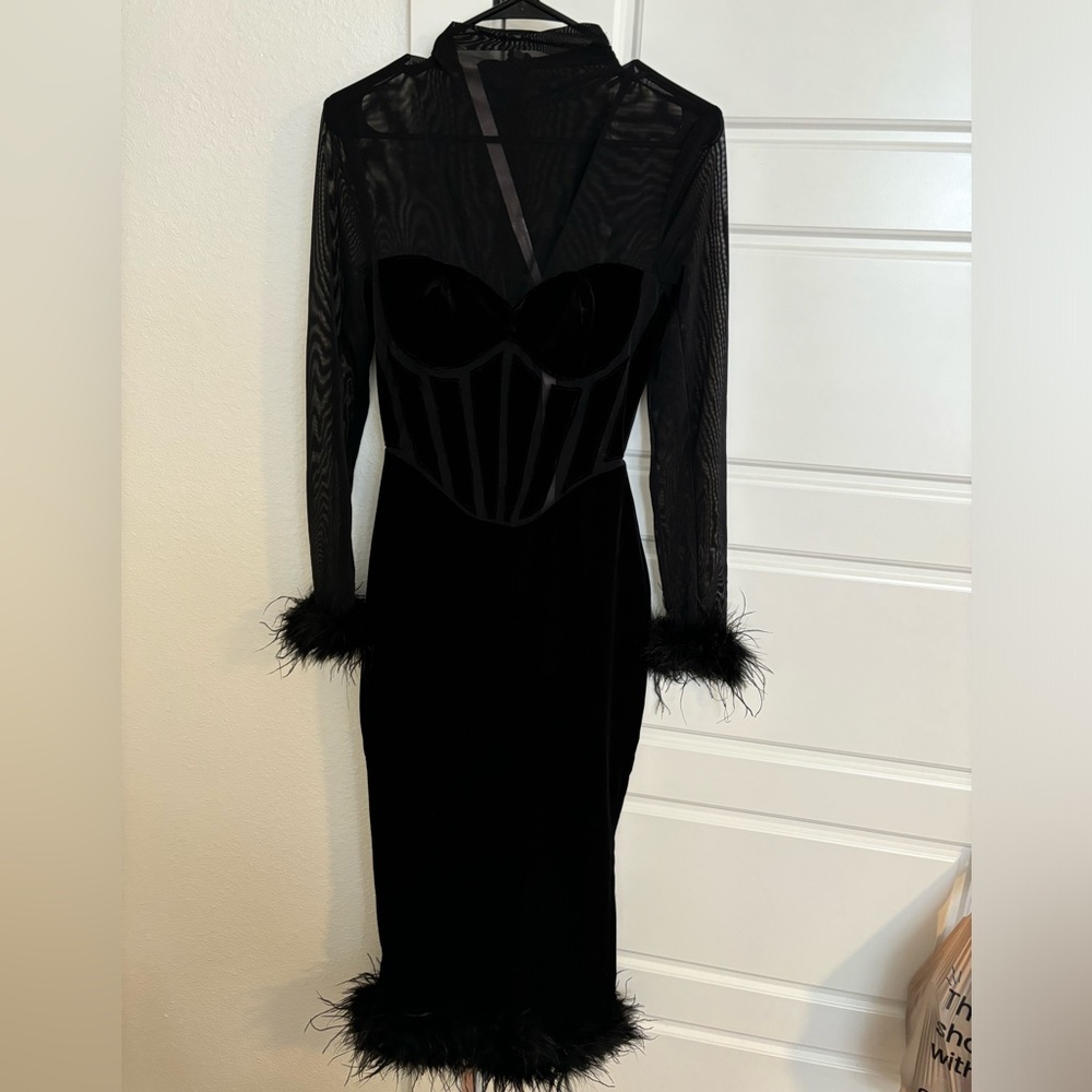 House of CB Lianna Feather dress